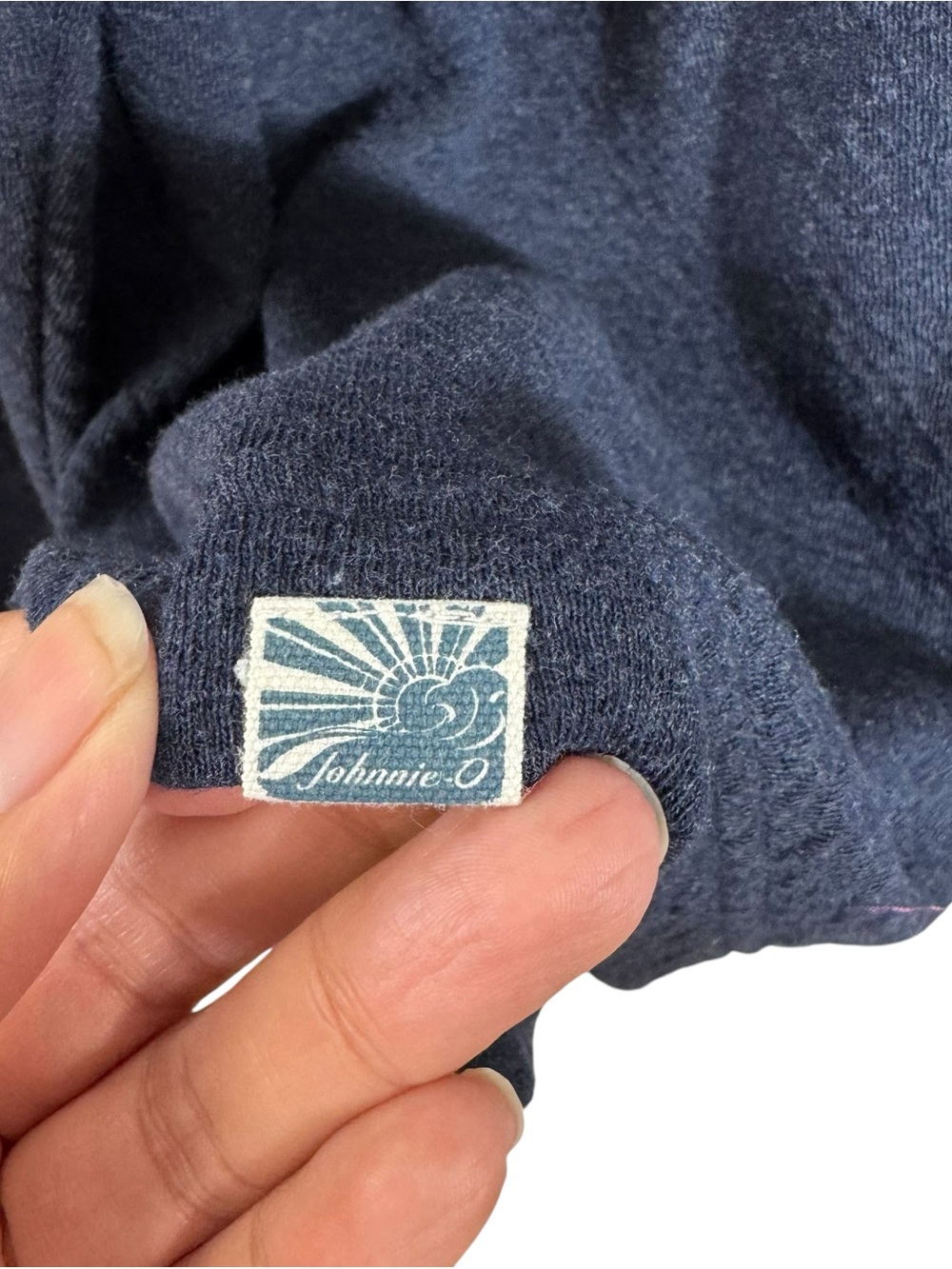 Johnnie-O Alwin Long Sleeve Polo XL Navy Textured Cotton Blend - Picture 7 of 13